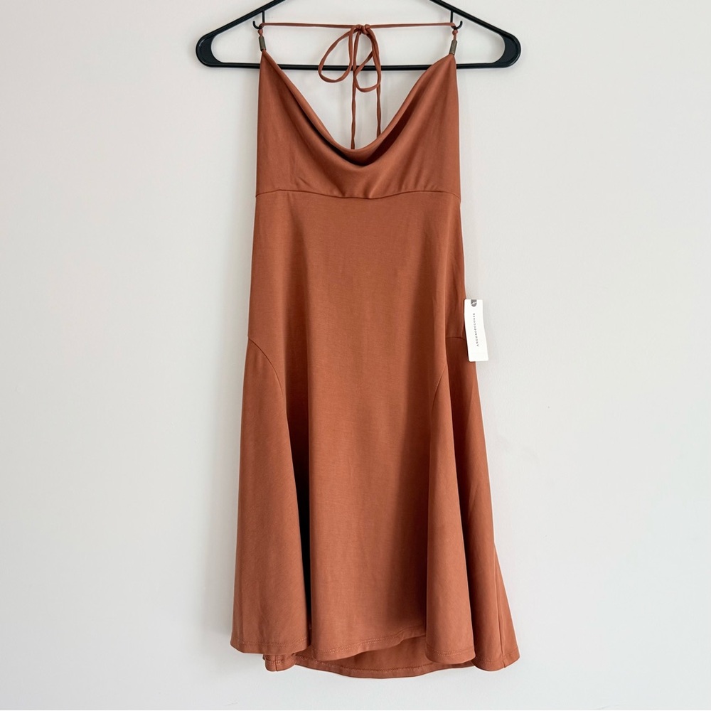 Anthropologie Rust Strapless Cowl Dress Festival & Summer Ready!